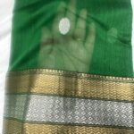 Pattu Border Katan Chanderi in Emerald Green with Dual-Tone Zari Butta