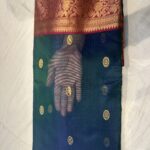 Nakshi Border Katan Chanderi in Peacock Blue with Ornate Floral Pallu