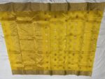 Pattu Border Katan Chanderi in Mustard Yellow with Antique Gold Butta - Image 2