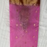 Pattu Border Katan Chanderi in Rani Pink with Diamond Zari Butti