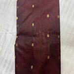 Piping Border Katan Chanderi in Wine Maroon with Emerald Green Contrast