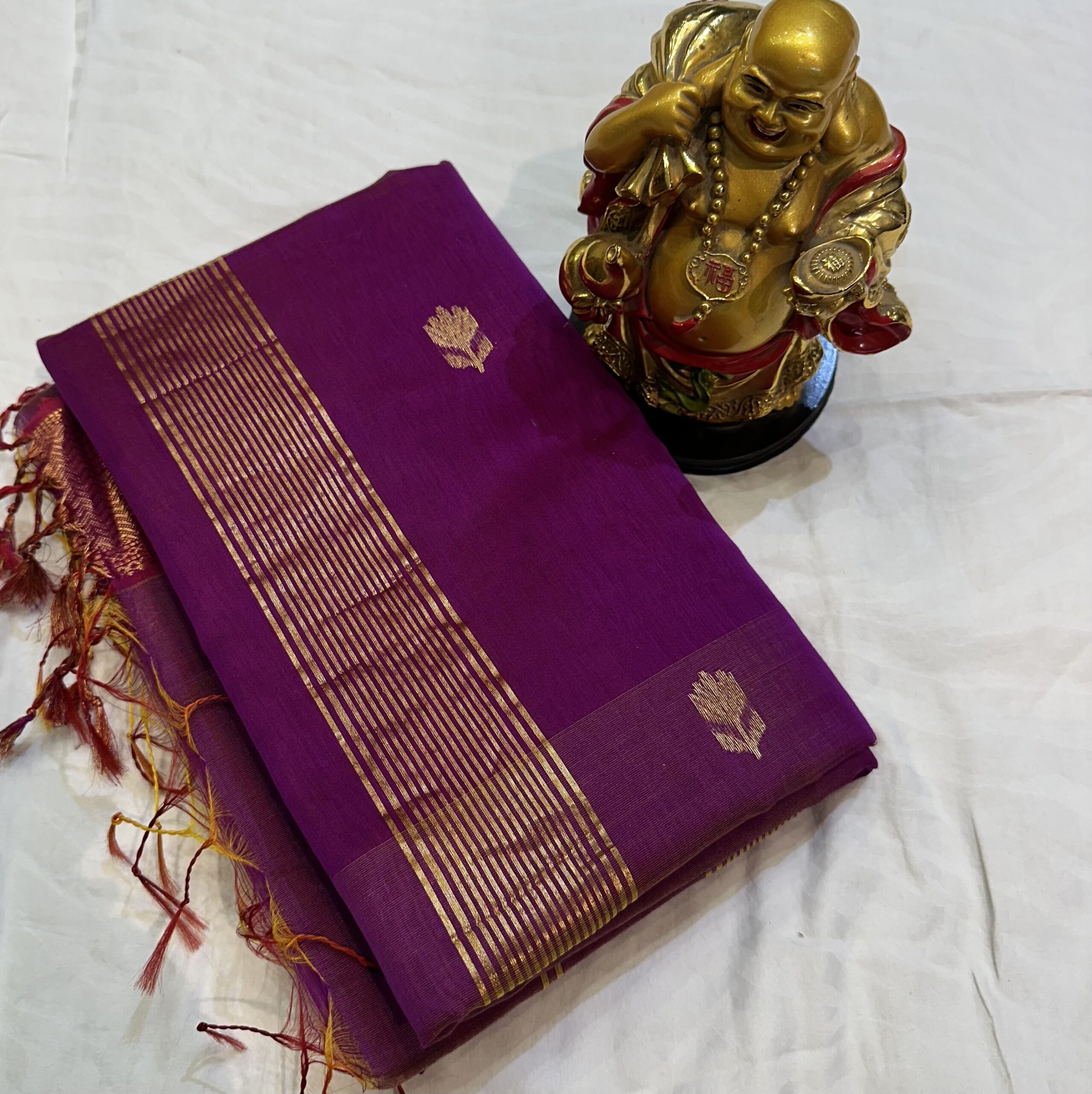 IMG_4524 Lottus Butta in Rosewood Pink with Ornate Silver Zari - Image 1