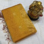 Lottus Butta in Sunshine Yellow with Antique Silver Zari
