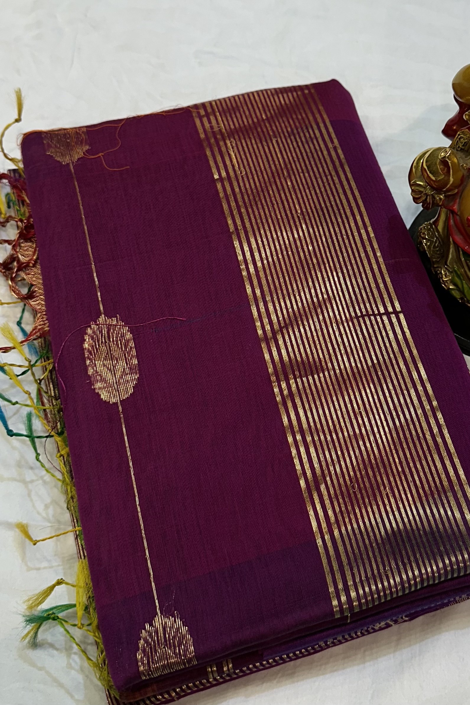 IMG_4534 Gajlakshmi Shaded Maheshwari in Bottle Green & Rama Blue Dual Tone - Image 1