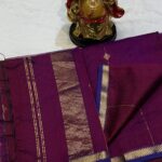 Daimond Butta Small Border in Onion Pink (Pyaazi) with Silver Zari