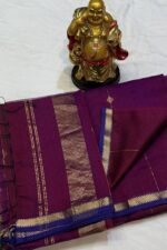 Daimond Butta Small Border in Onion Pink (Pyaazi) with Silver Zari