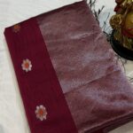 Rui Butta in Deep Wine with Silver Tissue Border