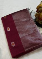 Rui Butta in Deep Wine with Silver Tissue Border