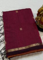 Star Butta in Crimson Red with Floral Zari Border