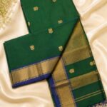 Green Maheshwari Saree with Lotus Butta