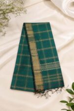Classic Green Maheshwari Chex Saree