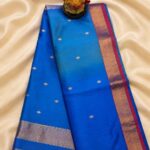 Blue Shaded Maheshwari Saree with Big Border