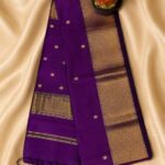 Royal Purple Maheshwari Saree with Star Butta