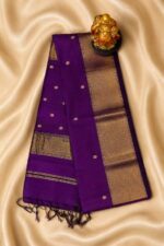 Royal Purple Maheshwari Saree with Star Butta
