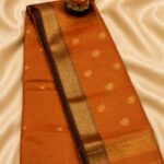Radiant Rust Maheshwari Tissue Saree