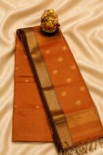 Radiant Rust Maheshwari Tissue Saree