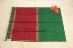 Maroon & Green Maheshwari Rui Butta Saree - Image 3