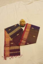 Royal Purple Maheshwari Gajlaxmi Saree with Rich Zari Border - Image 2