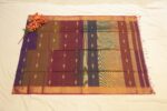 Royal Purple Maheshwari Gajlaxmi Saree with Rich Zari Border - Image 3