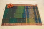 Rich Bottle Green Maheshwari Saree with Lining Border - Image 3