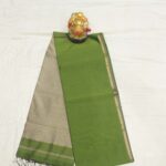 Classic Olive Green Plain Maheshwari Saree