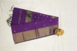 Royal Purple Maheshwari Saree with Star Butta - Image 2