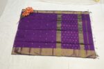Royal Purple Maheshwari Saree with Star Butta - Image 3