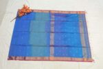 Blue Shaded Maheshwari Saree with Big Border - Image 3