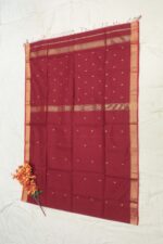 Rich Maroon Maheshwari Nayantara Saree - Image 3