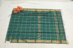 Classic Green Maheshwari Chex Saree - Image 3