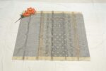 Elegant Grey Maheshwari Tissue Kaju Butta Saree - Image 3