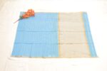Elegant Sky Blue Maheshwari Saree with Fine Lining & Rich Border - Image 3